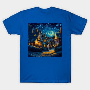 Starry Night Over Hogsmeade Village T-Shirt